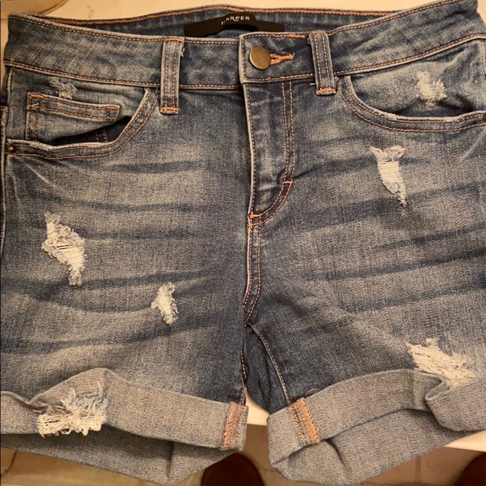 Harper cuffed denim shorts